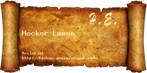 Hecker Emese névjegykártya